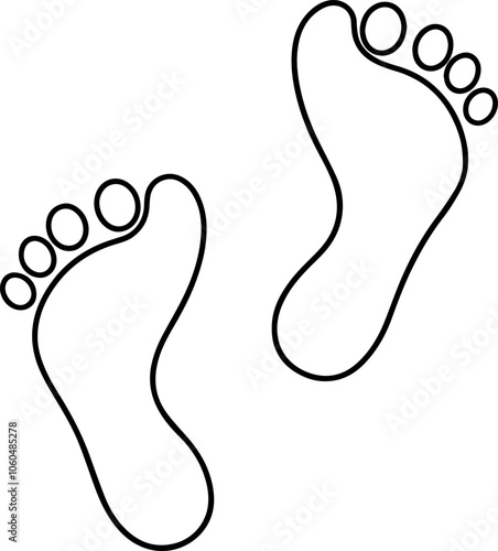 Human foot footprint outline icon vector