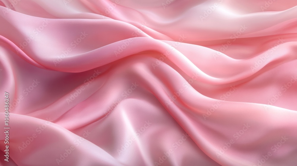 Fototapeta premium An artistic view of a flowing pink wave created by silk fabric