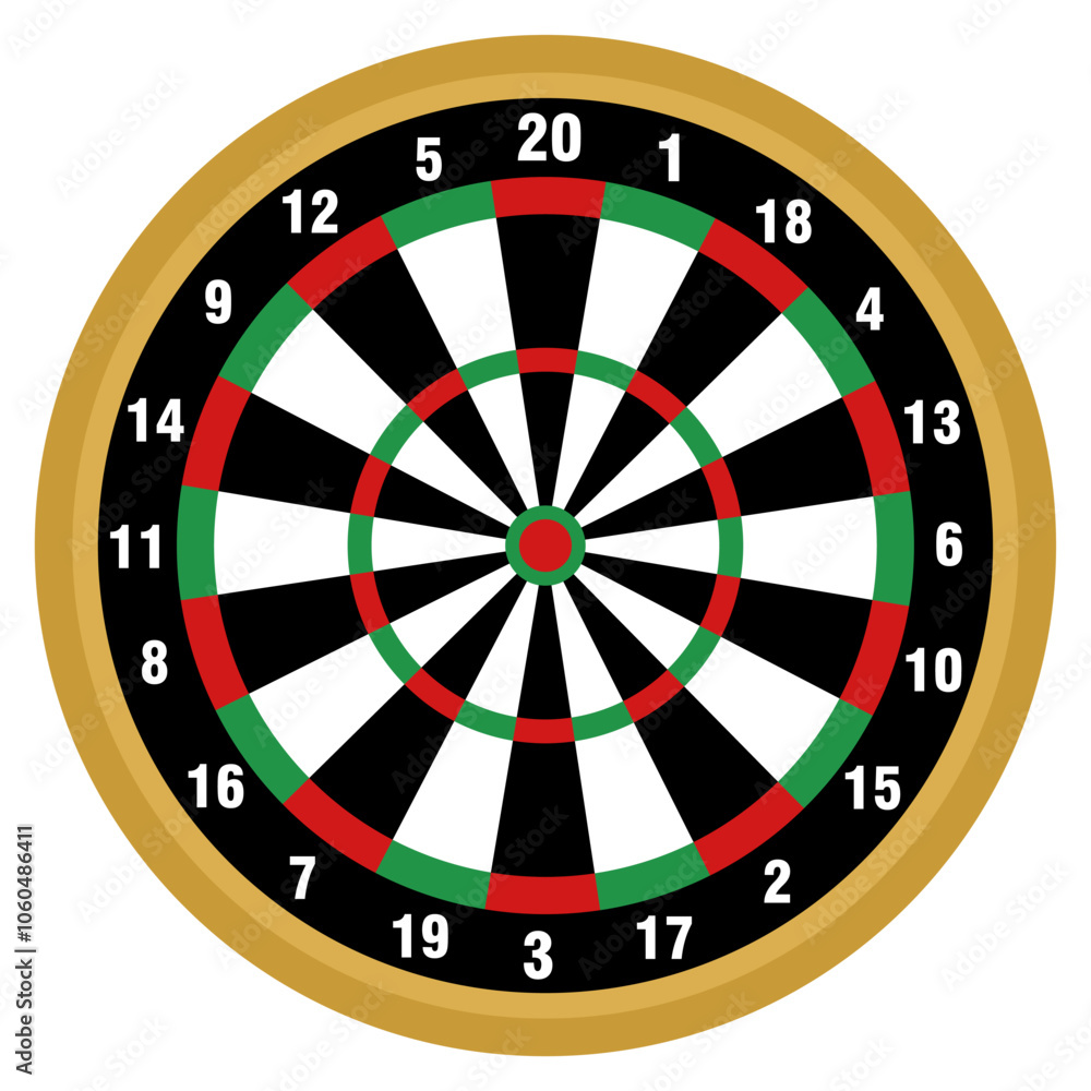 Dart board flat icon, target, challenge, goal, vector illustration