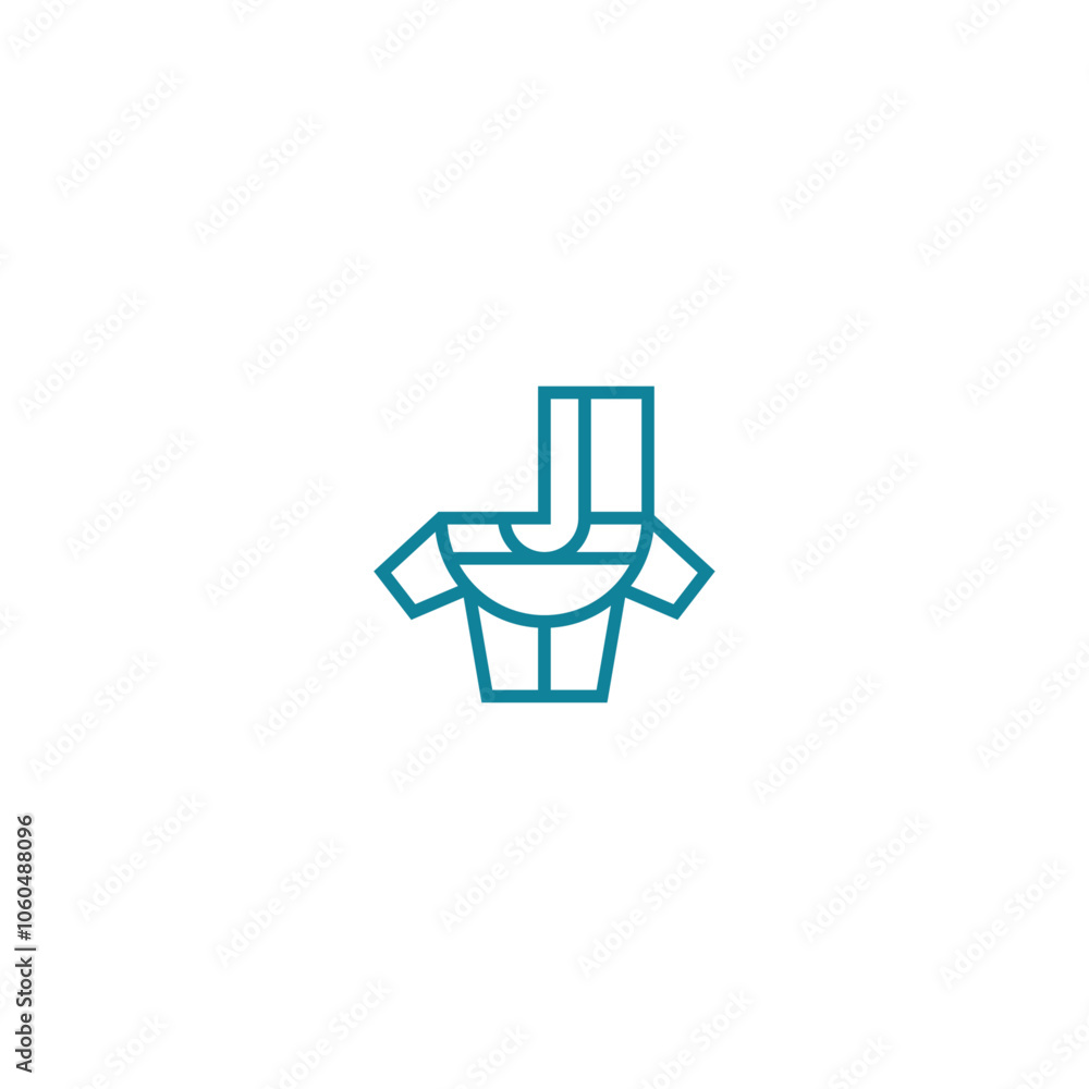 J initial letter shirt logo design concept. J initial letter shirt logo design concept.