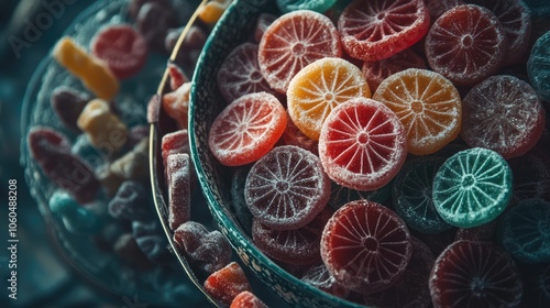 Colorful Sliced Candy on Delicate Platters