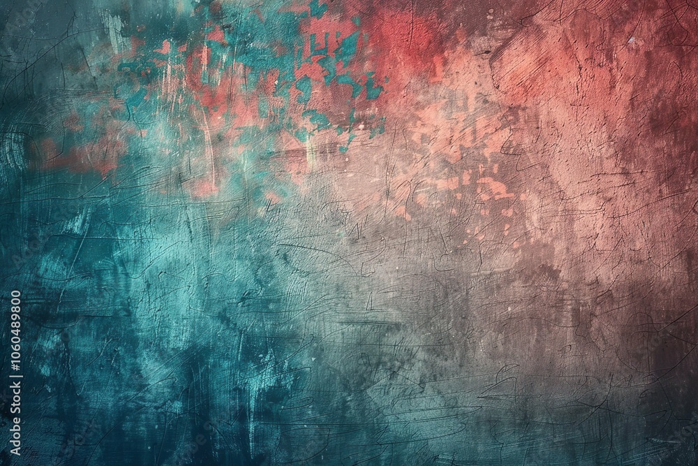 A wall with a blue and red background A wall with a blue and red background