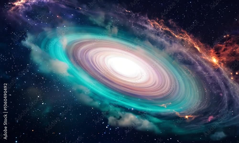 Flight through outer space, passing by stars and galaxies Flight through outer space, passing by stars and galaxies