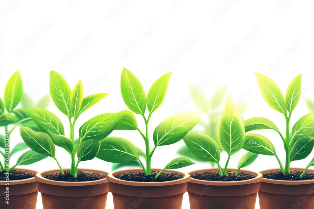 Fresh green plants in pots, bright and vibrant, ideal for home decor or gardening inspiration. Fresh green plants in pots, bright and vibrant, ideal for home decor or gardening inspiration.