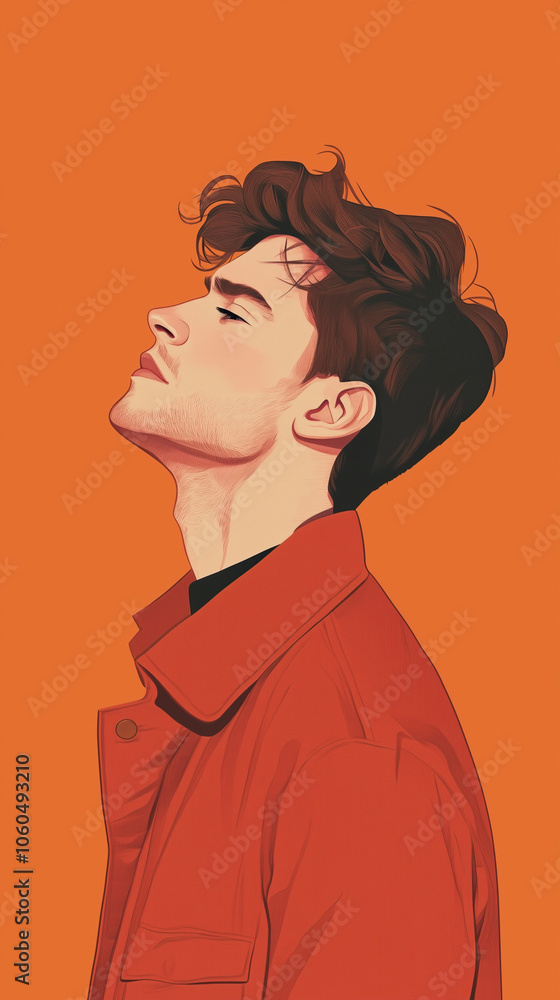Fototapeta premium A beautiful illustration of a man with vibrant colors generated by AI