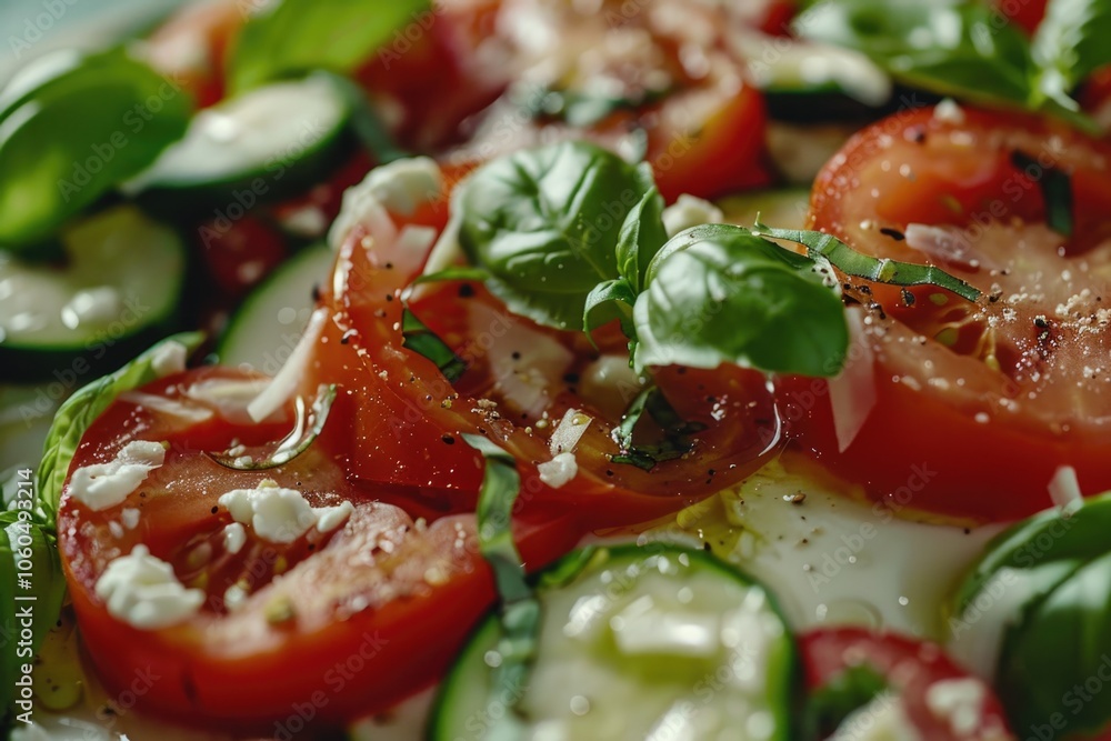 Vibrant pizza with fresh tomatoes, basil and cheese. Vibrant pizza with fresh tomatoes, basil and cheese.