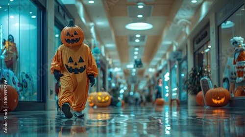 shopping Halloween costume in the mall