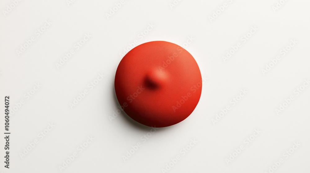 Minimalist image of a red, circular, concave object centered on a plain white background, casting a subtle shadow. Minimalist image of a red, circular, concave object centered on a plain white background, casting a subtle shadow.