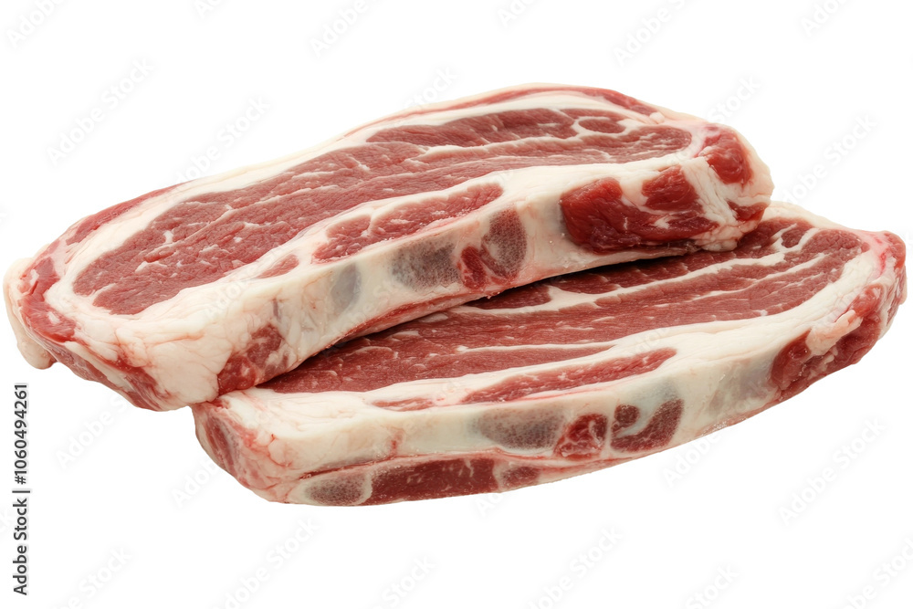Fresh cuts of pork rib chops on a transparent background ideal for culinary and recipe design use Fresh cuts of pork rib chops on a transparent background ideal for culinary and recipe design use