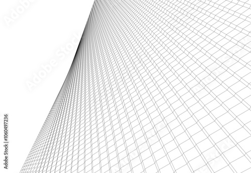 architecture building 3d vector drawing