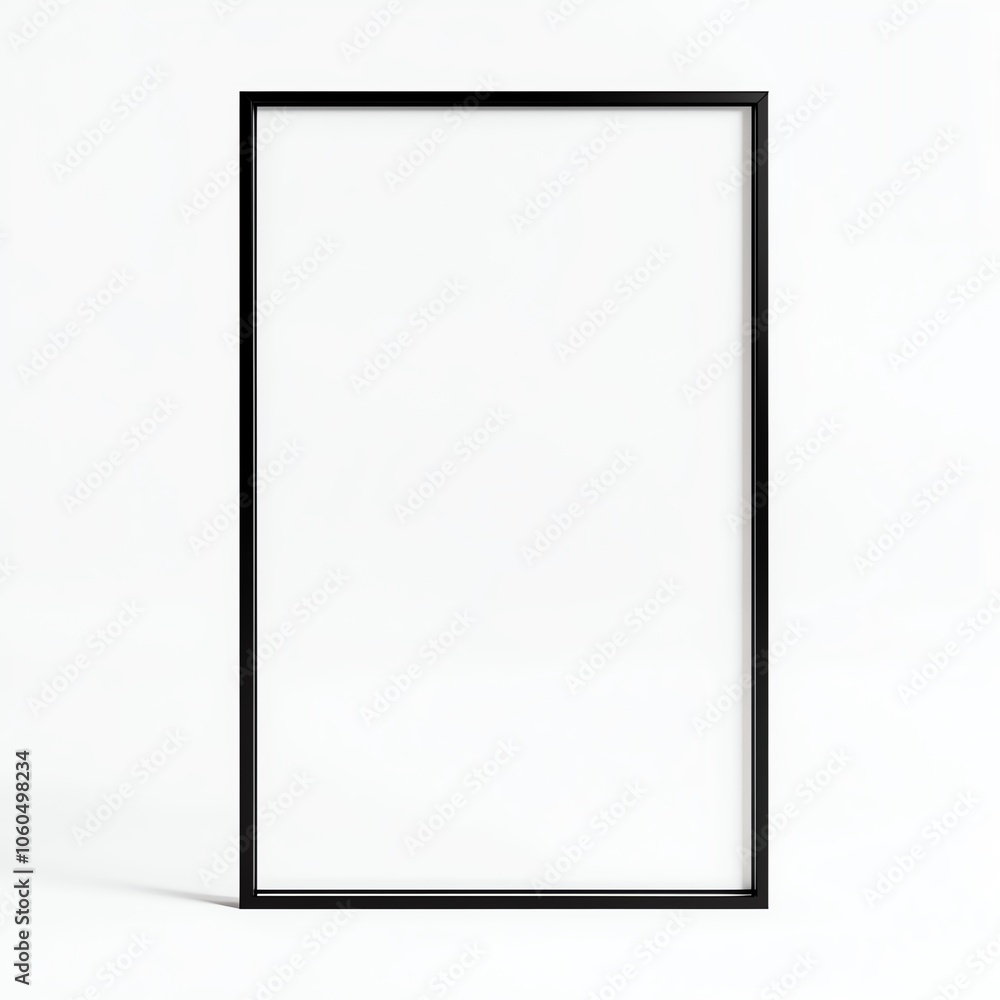 Blank black frame on a white isolated background for creative display and design. Blank black frame on a white isolated background for creative display and design.