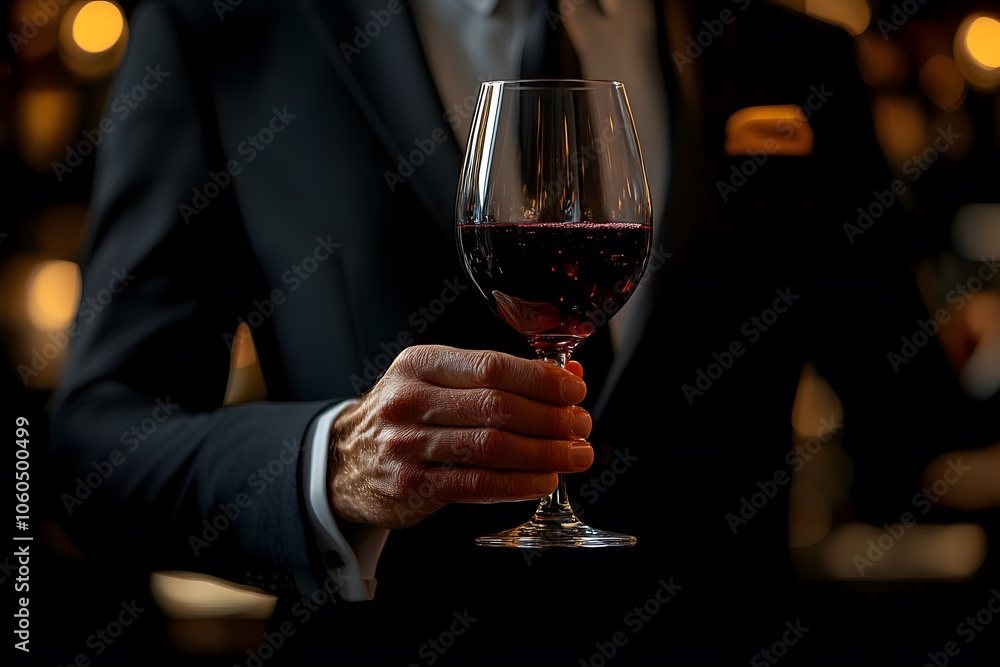 Sophisticated Man Holding a Glass of Wine Sophisticated Man Holding a Glass of Wine
