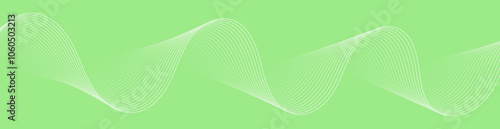 Abstract background with lines and waves. Web banner size. Element for design isolated. Vector background for brochure, booklet, flyer, poster. Green gradient. Nature, eco