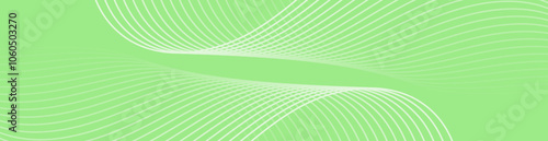 Abstract background with lines and waves. Web banner size. Element for design isolated. Vector background for brochure, booklet, flyer, poster. Green gradient. Nature, eco