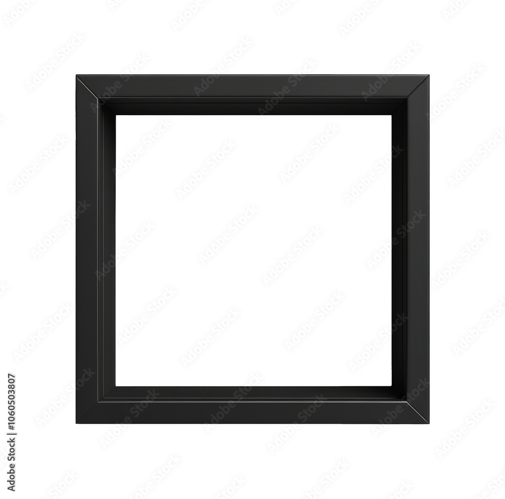 Black frame with empty interior design, cut out transparent Black frame with empty interior design, cut out transparent