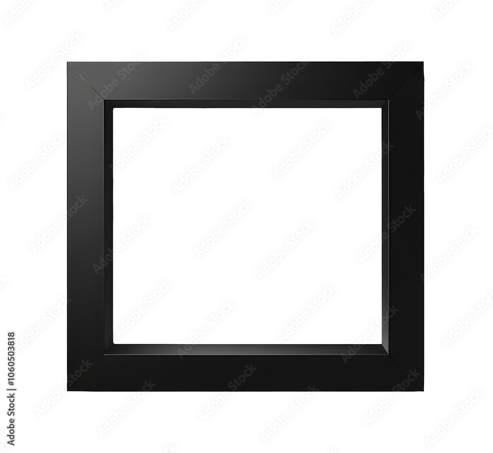Black square frame with a blank center for artwork, cut out transparent Black square frame with a blank center for artwork, cut out transparent