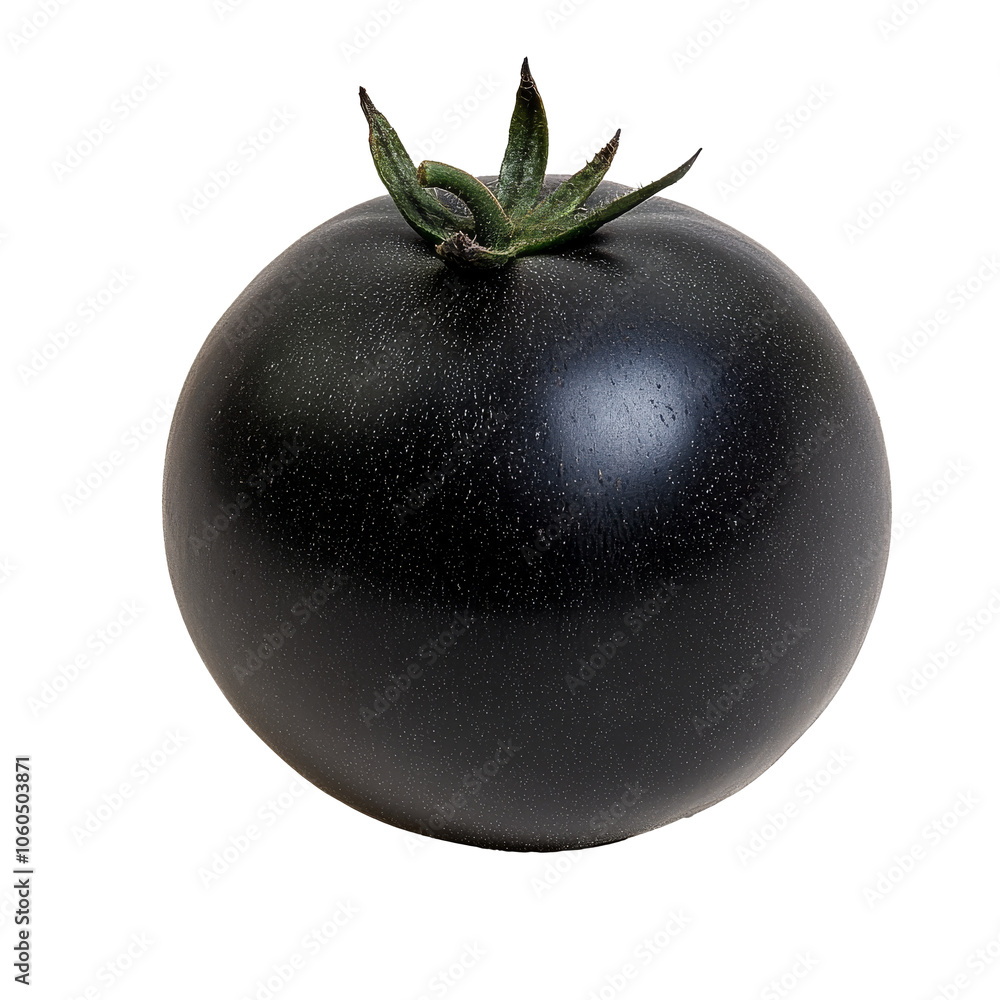 Rare black tomato in its natural setting isolated transparent Rare black tomato in its natural setting isolated transparent
