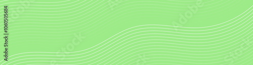 Abstract background with lines and waves. Web banner size. Element for design isolated. Vector background for brochure, booklet, flyer, poster. Green gradient. Nature, eco