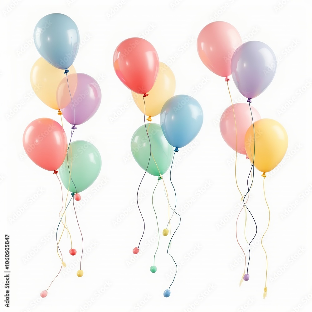 Collection set of colorful balloons isolated on white background Collection set of colorful balloons isolated on white background