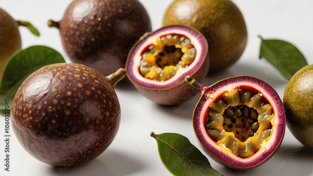 Passion fruit isolated on white background Passion fruit isolated on white background