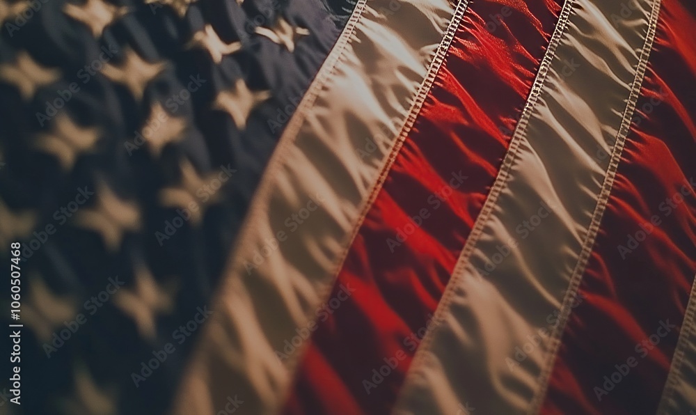 The image shows a waving American flag. It is a symbol of the United States of America and is often used to represent the country's values and ideals The image shows a waving American flag. It is a symbol of the United States of America and is often used to represent the country's values and ideals