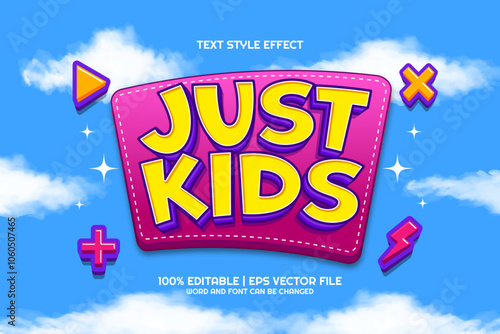 3d Just Kids Cartoon Editable Text Effect