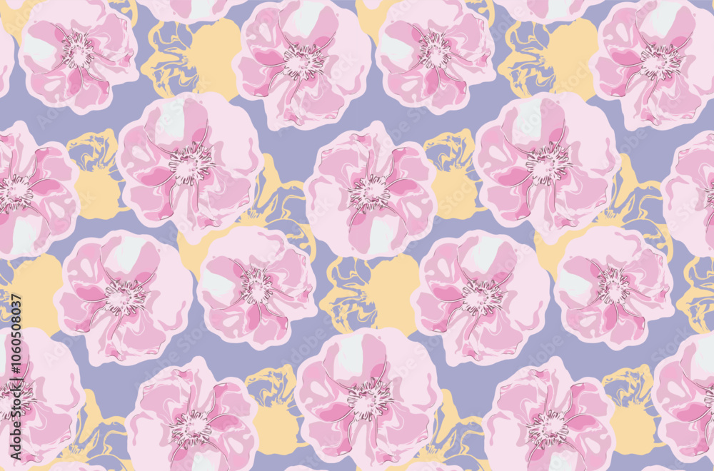 Abstract peony flowers seamless pattern design. Abstract peony flowers seamless pattern design.