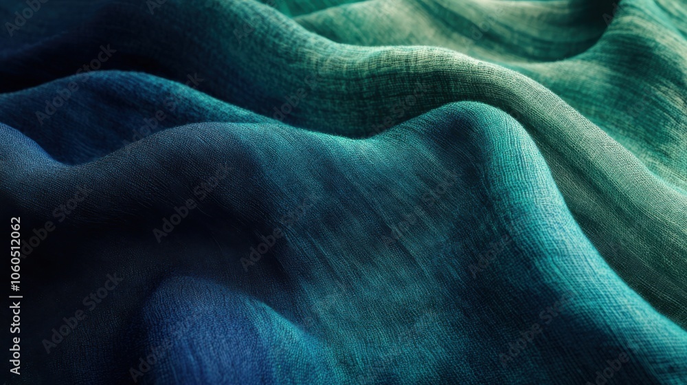 Abstract flowing fabric texture in shades of blue and green. Abstract flowing fabric texture in shades of blue and green.