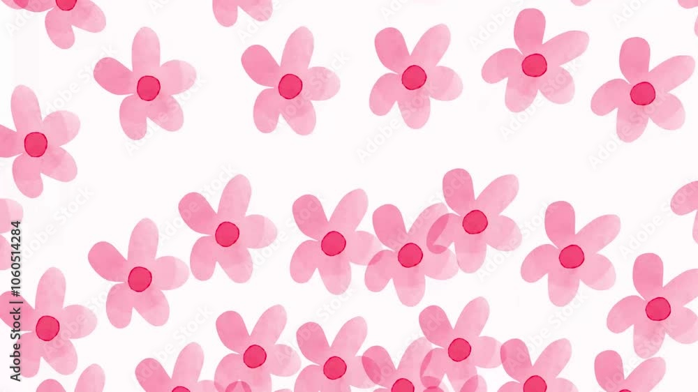 pink flowers on white background animation video pink flowers on white background animation video