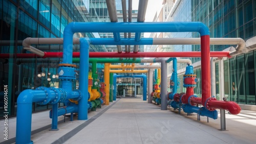 Wallpaper Mural colorful pipes in a factory Torontodigital.ca