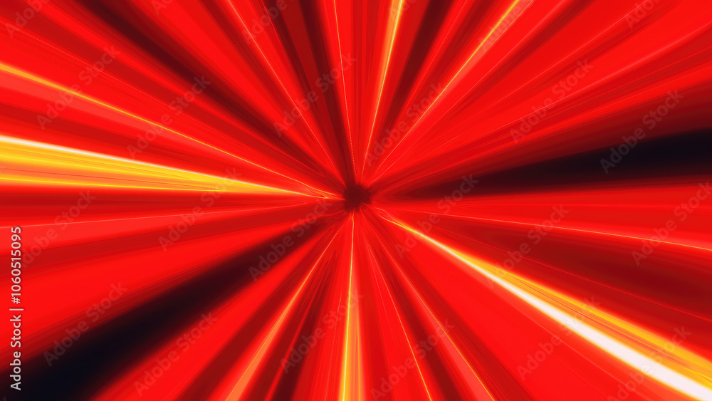 A dynamic burst of vibrant red and yellow light rays creating high-energy tunnel effect with speed and intensity energy motion A dynamic burst of vibrant red and yellow light rays creating high-energy tunnel effect with speed and intensity energy motion