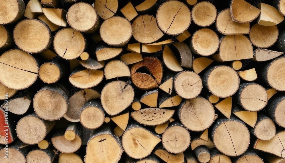 A pile of stacked pieces of firewood for heatin. Generated with AI. A pile of stacked pieces of firewood for heatin. Generated with AI.
