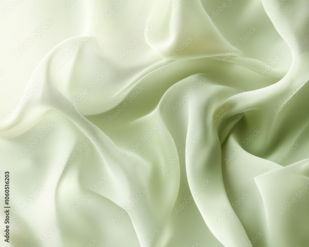 Obraz premium Soft green silk fabric texture, flowing and elegant with natural folds.
