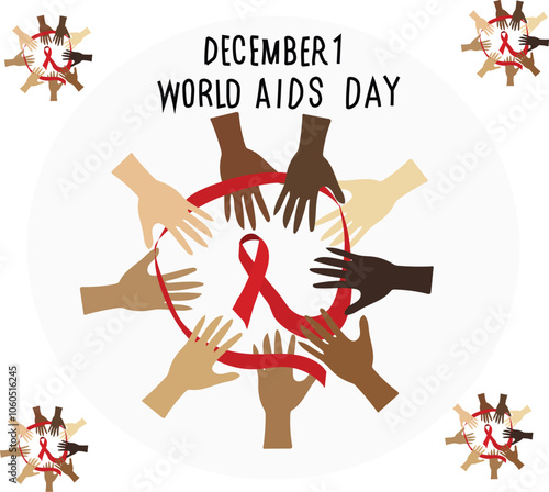 world aids day set vector