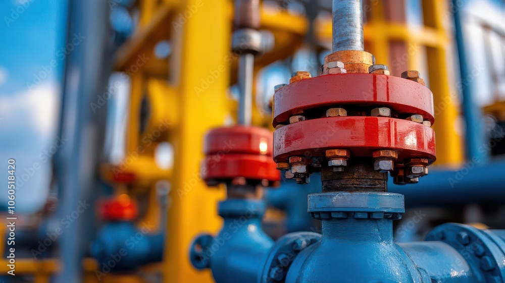 Closeup of a highpressure drilling rig, boring into the earth to tap into an oil well drilling rig, highpressure equipment, oil well Closeup of a highpressure drilling rig, boring into the earth to tap into an oil well drilling rig, highpressure equipment, oil well
