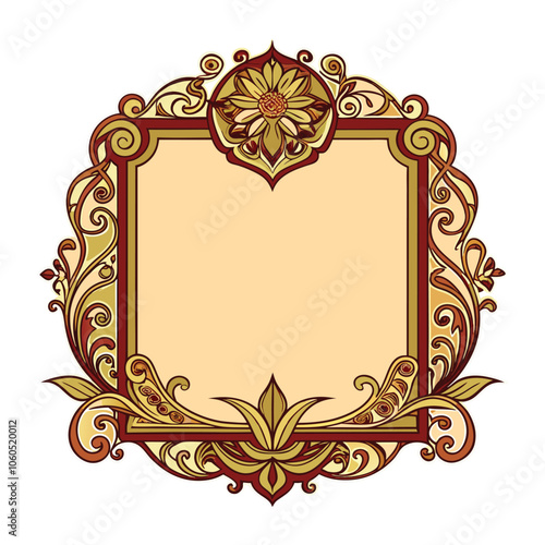  A blank page border adorned with an ornamental design.