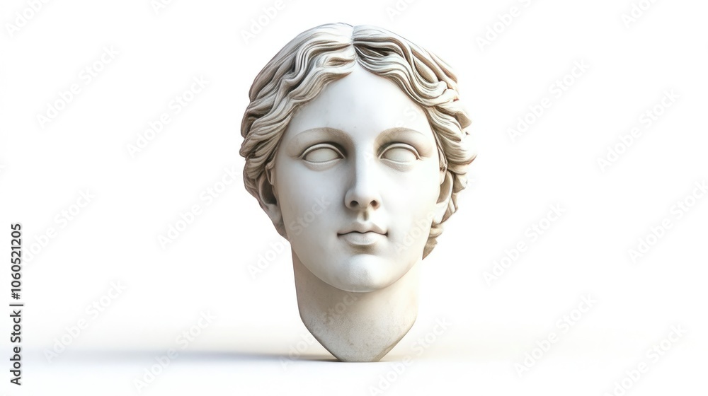 Ancient Greek Gypsum Head Sculpture in Classical Style