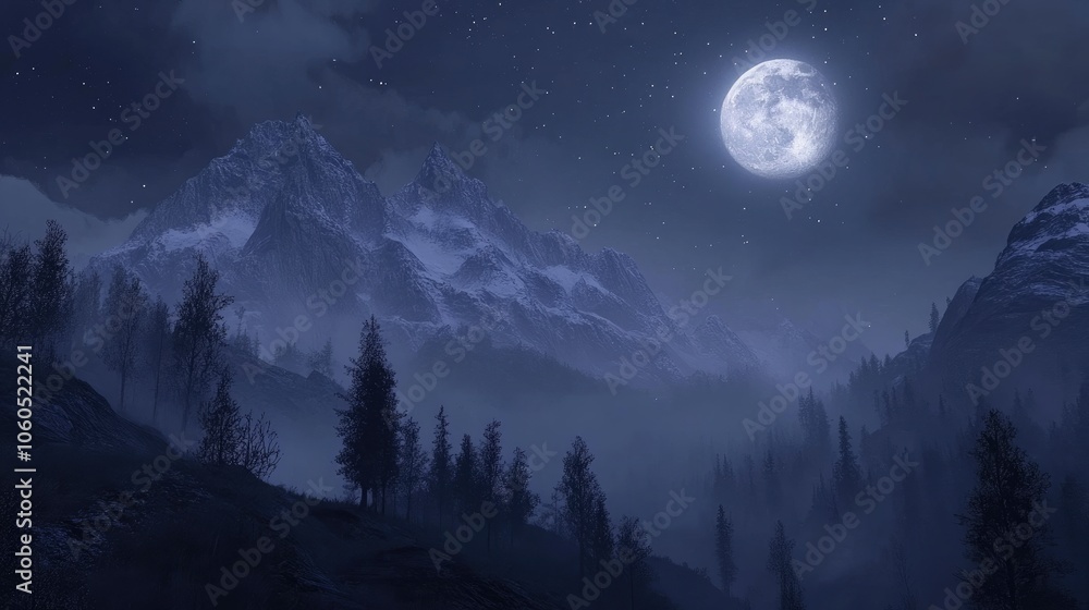 Starry night in mountains Starry night in mountains