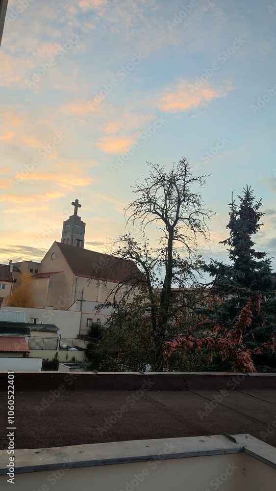 Obraz premium sunset in the city