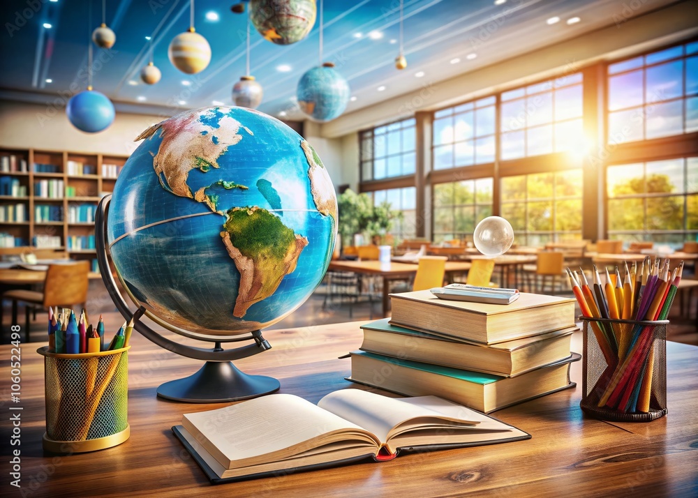 Double Exposure Photography of a Classroom with Educational Elements, Symbolizing Learning, Growth, and School Training Environments Double Exposure Photography of a Classroom with Educational Elements, Symbolizing Learning, Growth, and School Training Environments
