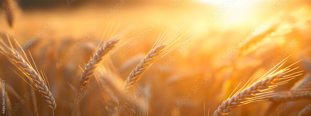 Golden wheat field in closeup, fine grain texture background highlighting the simplicity and warmth of harvest Golden wheat field in closeup, fine grain texture background highlighting the simplicity and warmth of harvest