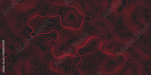 Abstract gradient multicolor on black background with Topographic line map pattern, Topographic map lines, contour background, wavy and curved lines background, Geographic map.	