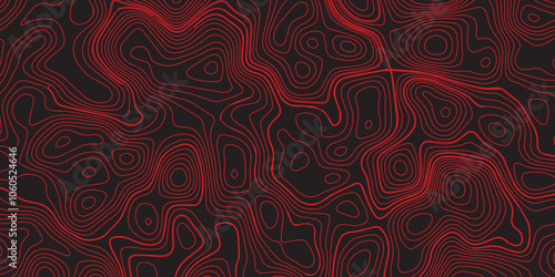 Abstract gradient multicolor on black background with Topographic line map pattern, Topographic map lines, contour background, wavy and curved lines background, Geographic map.	