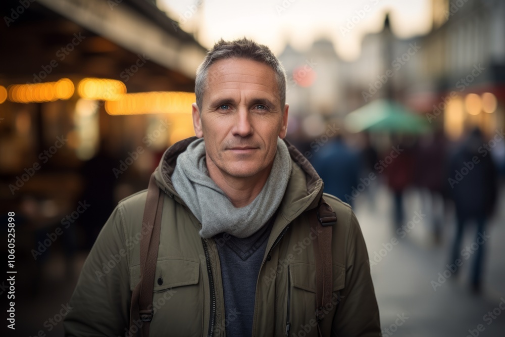 Portrait of handsome middle-aged man in Paris, France. Portrait of handsome middle-aged man in Paris, France.