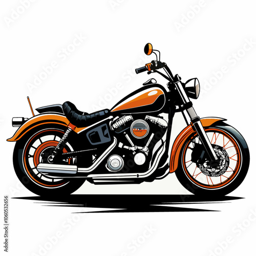 motorcycle on white background