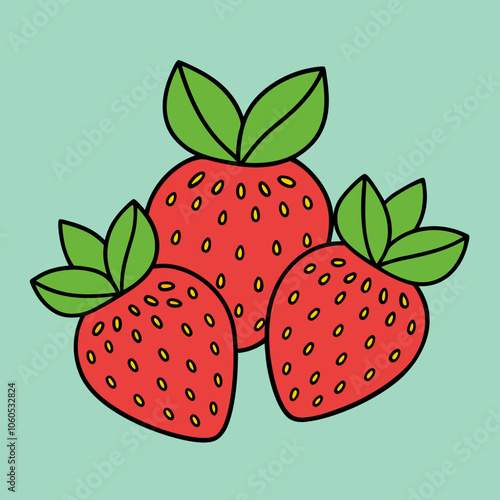 strawberries on a white background