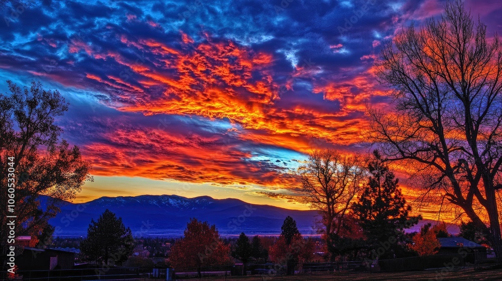 A Vibrant Sunset off the beautiful Carson Valley just south of Lake Tahoe A Vibrant Sunset off the beautiful Carson Valley just south of Lake Tahoe