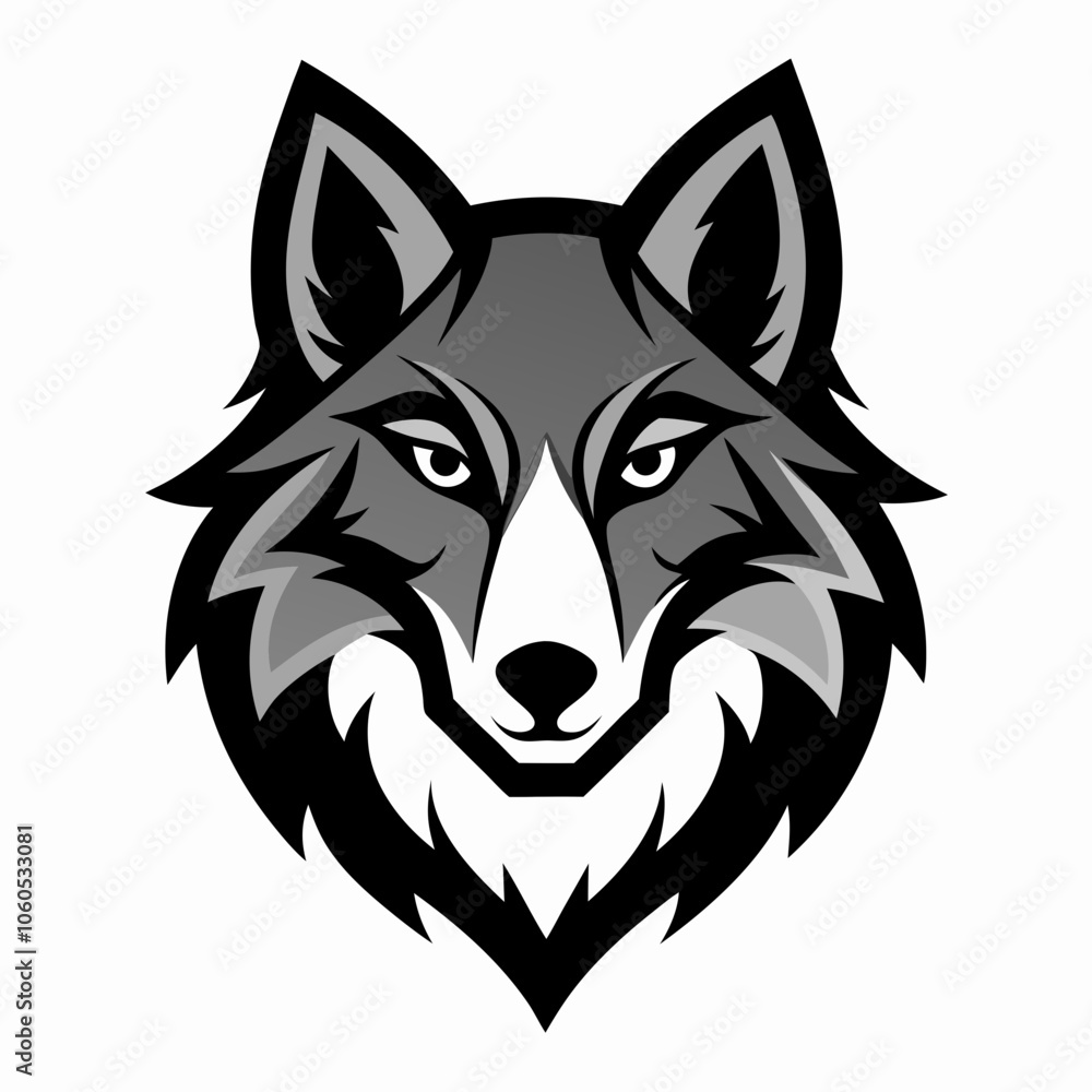 Naklejka premium wolf head isolated on white