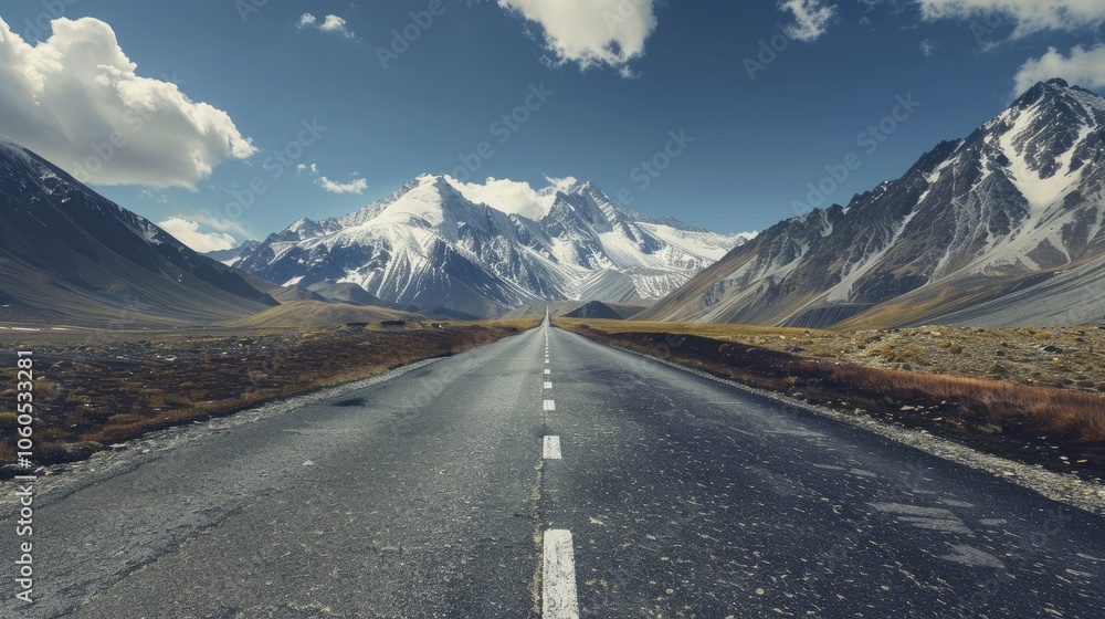 Naklejka premium Mountain road fragment with empty space.