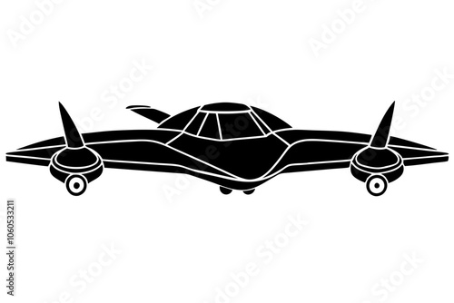 futuristic flying vehicle  silhouette